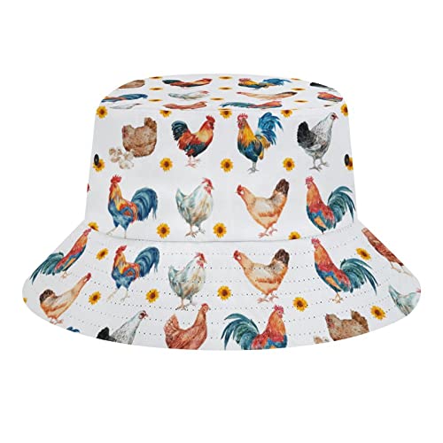 Sunflower Bucket Hats for Chickens: Cotton Outdoor Fashion