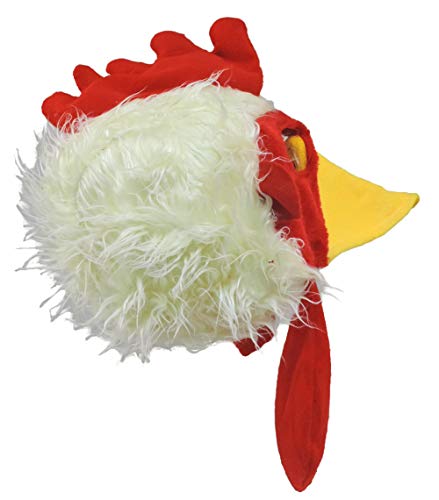 Large Red Chicken Rooster Plush Mask Hat