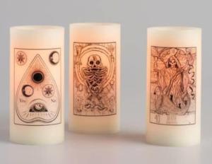 3 Inglow Tarot Cards Flameless 6" Candles