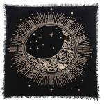Golden Sun Moon Star Altar Cloth for Tarot