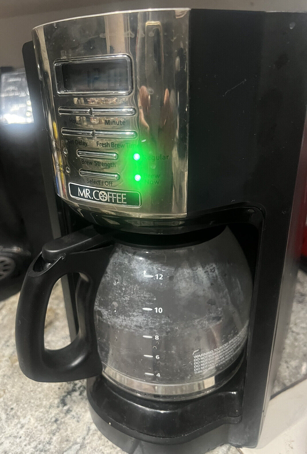 12-Cup Programmable Coffeemaker, Rapid Brew, Brushed Metallic