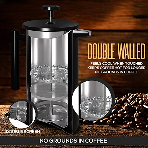 Utopia Kitchen French Press Coffee Maker, Black