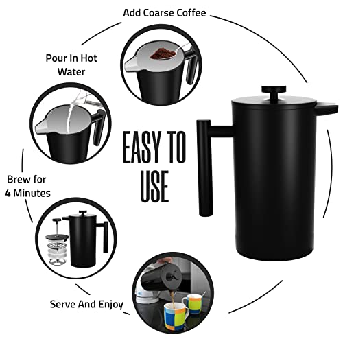 Utopia Kitchen French Press Coffee Maker, Black