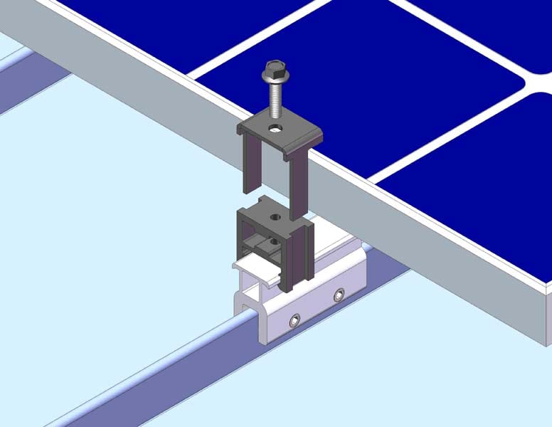 12 End Clamp Mounting Kits for Standing Seam Roofs
