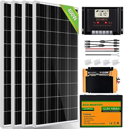 1.6KWH Solar RV Off-Grid Kit + Inverter