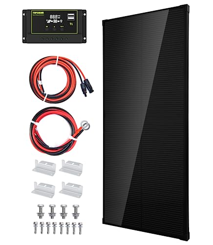 100W Monocrystalline Solar Panel Kit + Charge Controller & Mounting