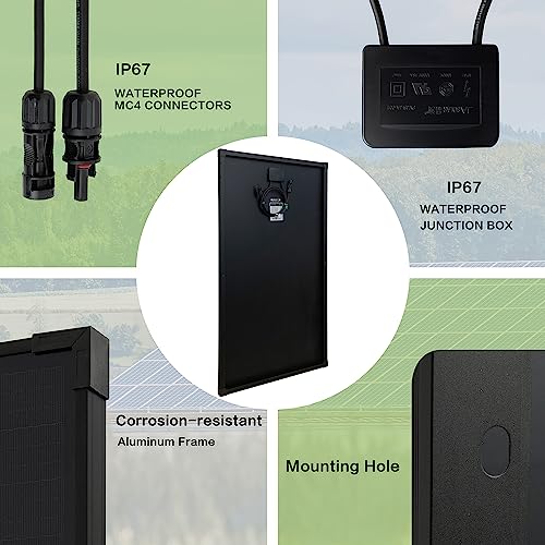 100W Monocrystalline Solar Panel Kit + Charge Controller & Mounting