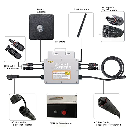 600W Grid Tie Inverter w/ WiFi & MPPT