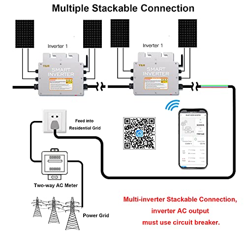 600W Grid Tie Inverter w/ WiFi & MPPT