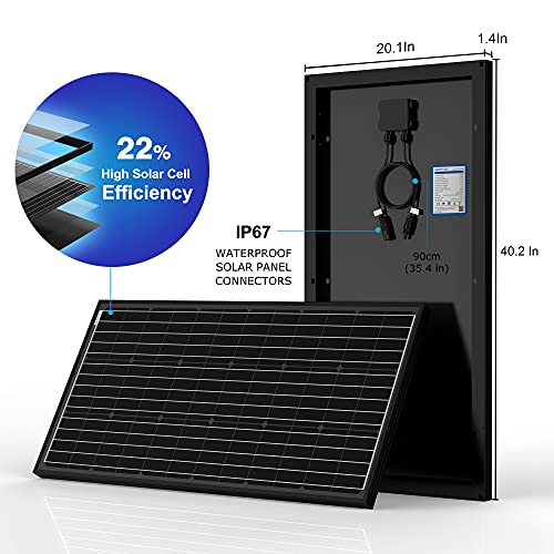 ACOPOWER 200W Monocrystalline Solar Panel Kit with Inverter and Battery Bank