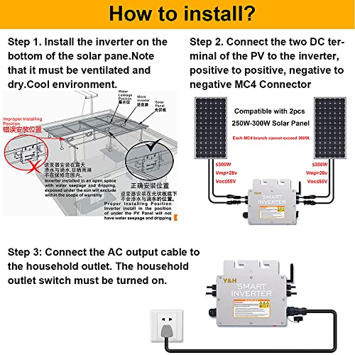 600W Grid Tie Inverter w/ WiFi & MPPT