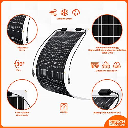 Flexible 100W Solar Panel for RV/Boat