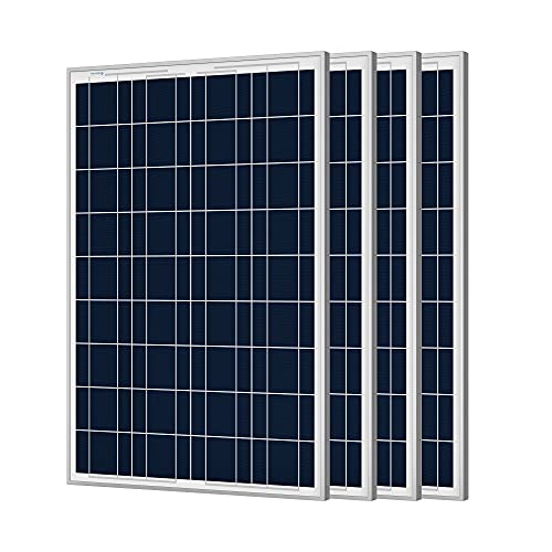 4-pack 100W 12V Polycrystalline Solar Panels
