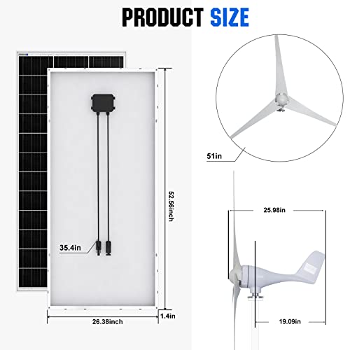 800W Hybrid Solar and Wind Power Kit