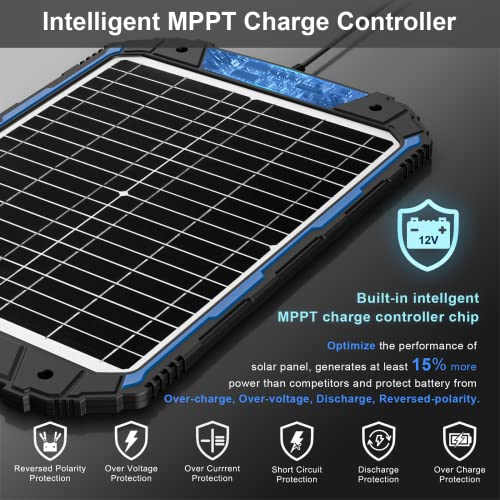 Portable 12V Solar Car Battery Charger Kit