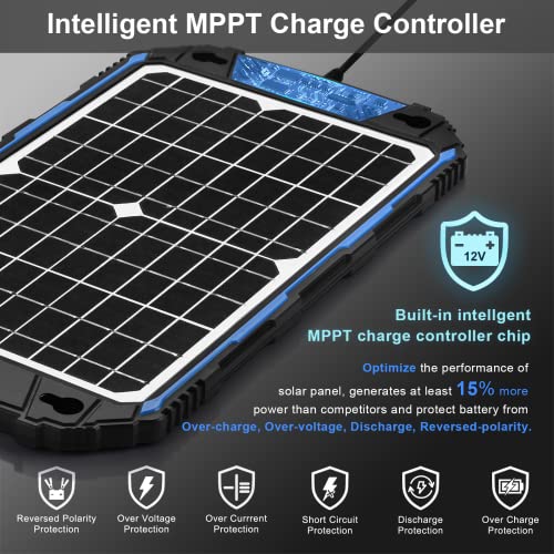 12V Waterproof Solar Battery Charger & Maintainer Pro