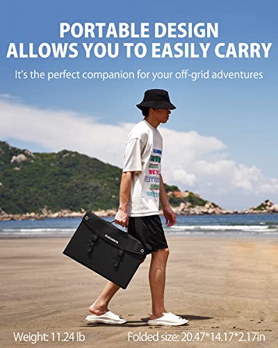 Portable 120W Solar Charger for Camping Off Grid
