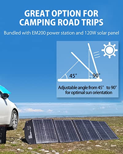 Portable 120W Solar Charger for Camping Off Grid