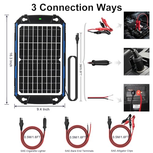 12V Waterproof Solar Battery Charger & Maintainer Pro