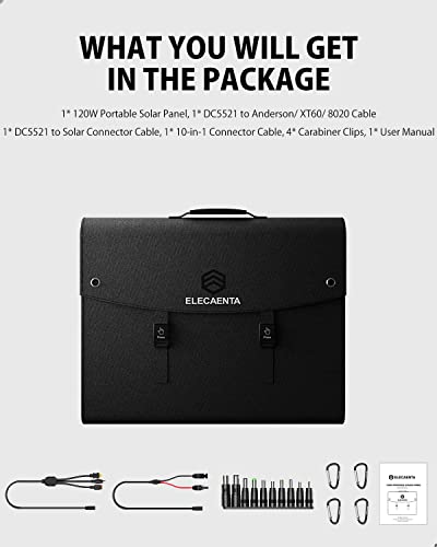 Portable 120W Solar Charger for Camping Off Grid