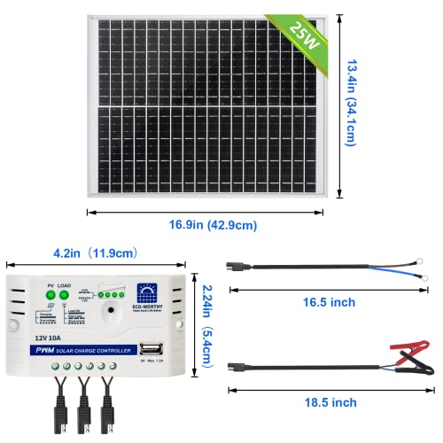 25W Off-Grid Solar Panel Kit with Accessories