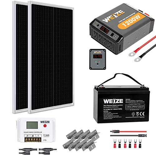 200W Solar Panel Kit with Battery & Inverter