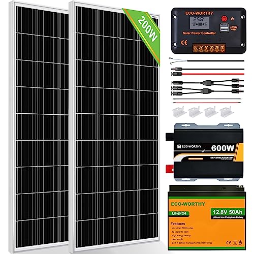 200W Solar RV Off-Grid Kit + Inverter