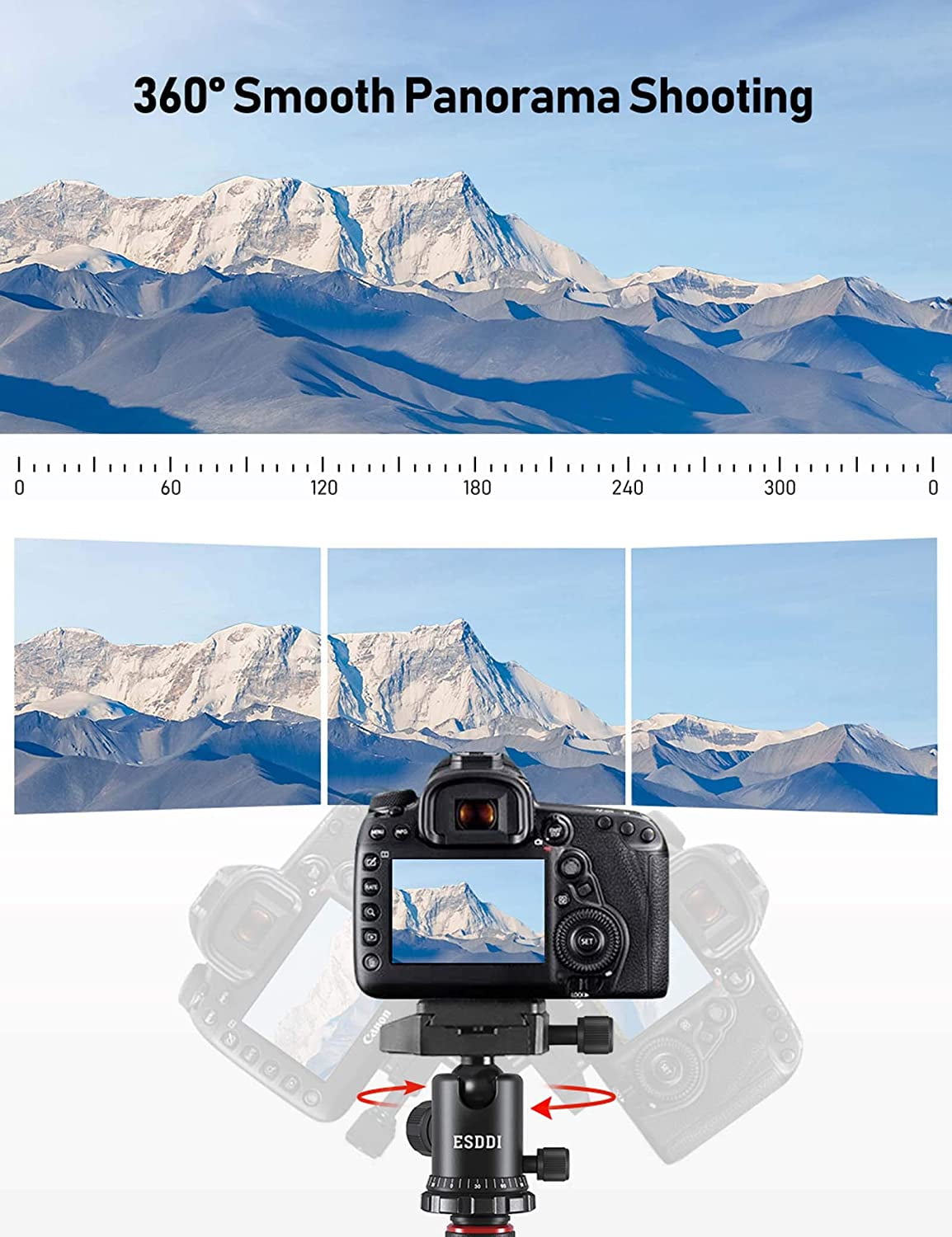 ESDDI 62.6" Aluminum Camera Tripod