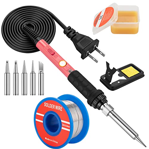 60W Soldering Iron Kit: 10-in-1 Temperature Adjustable