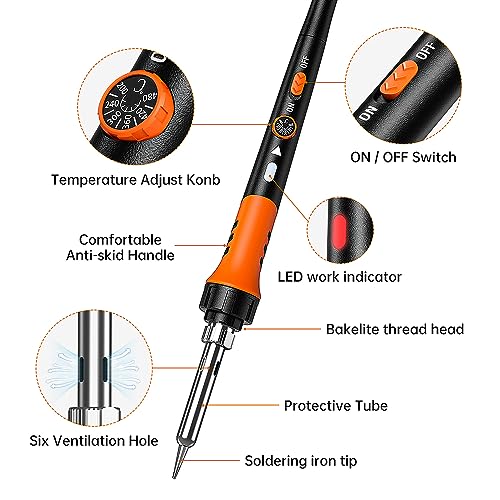 Premium 60W Soldering Iron Kit - 12-in-1 Mechanic
