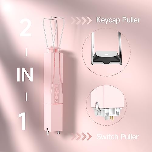 KEMOVE P10 2-in-1 Stainless Steel Keycap Puller - Pink