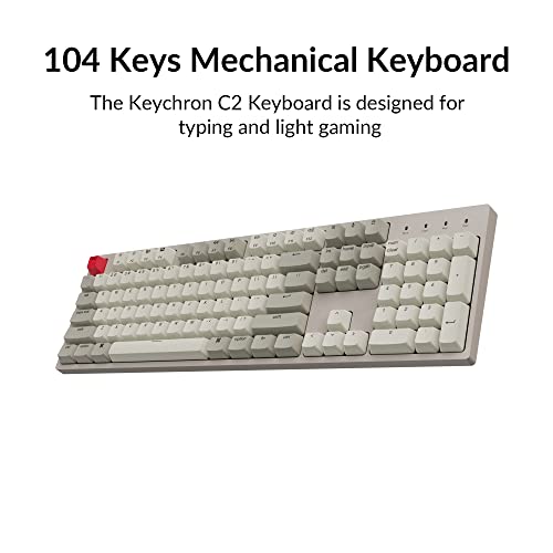 Keychron C2 Full-Size Wired Mac Keyboard, Brown Switch