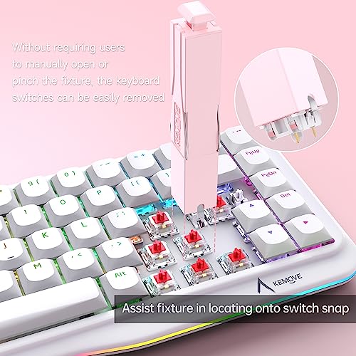KEMOVE P10 2-in-1 Stainless Steel Keycap Puller - Pink