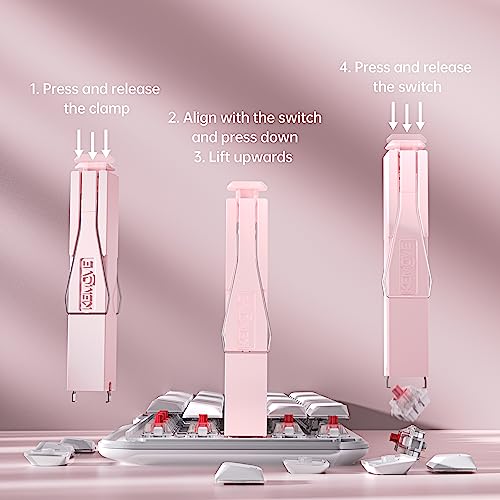 KEMOVE P10 2-in-1 Stainless Steel Keycap Puller - Pink