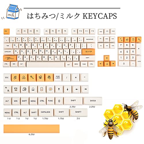 XDA Honey Milk Keycaps - 140-Key Set