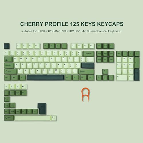 dagaladoo Cherry Profile Keycaps - 125 Matcha Green