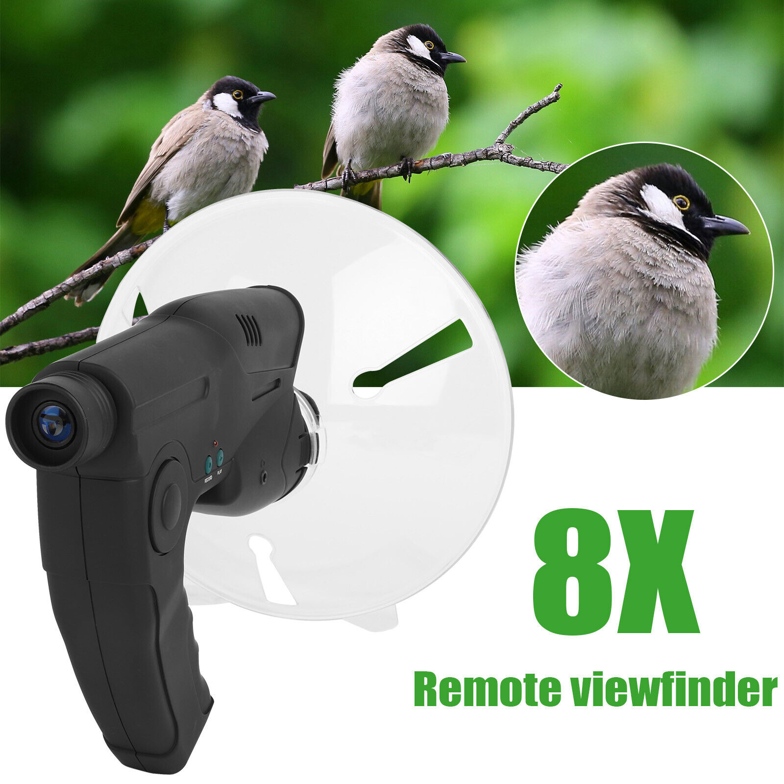 Parabolic Sonic Mic: 8X Ear Amplifier, 100M Range