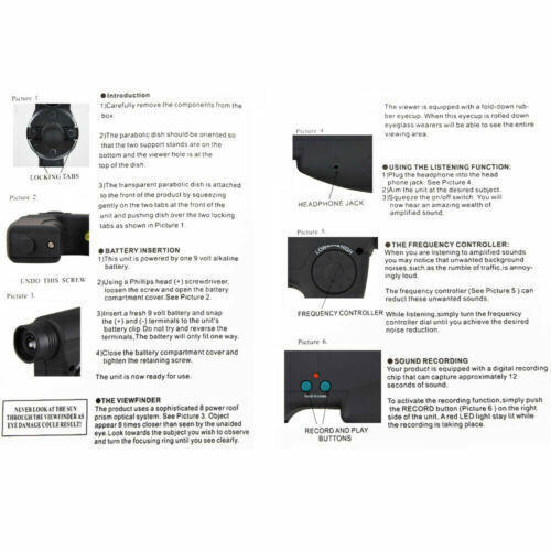 Parabolic Bird Listening Device - Monocular Bionic Ear