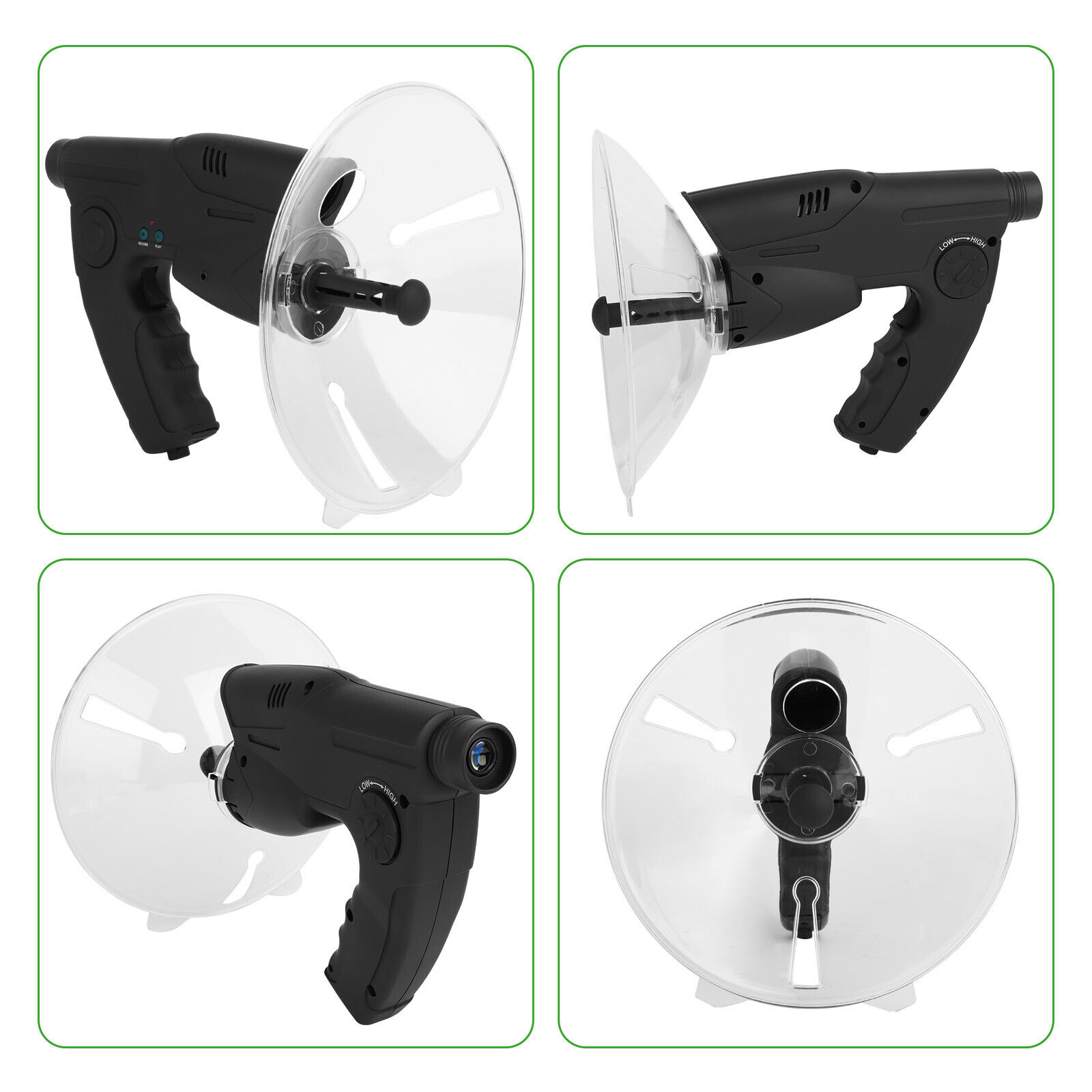Parabolic Sonic Mic: 8X Ear Amplifier, 100M Range