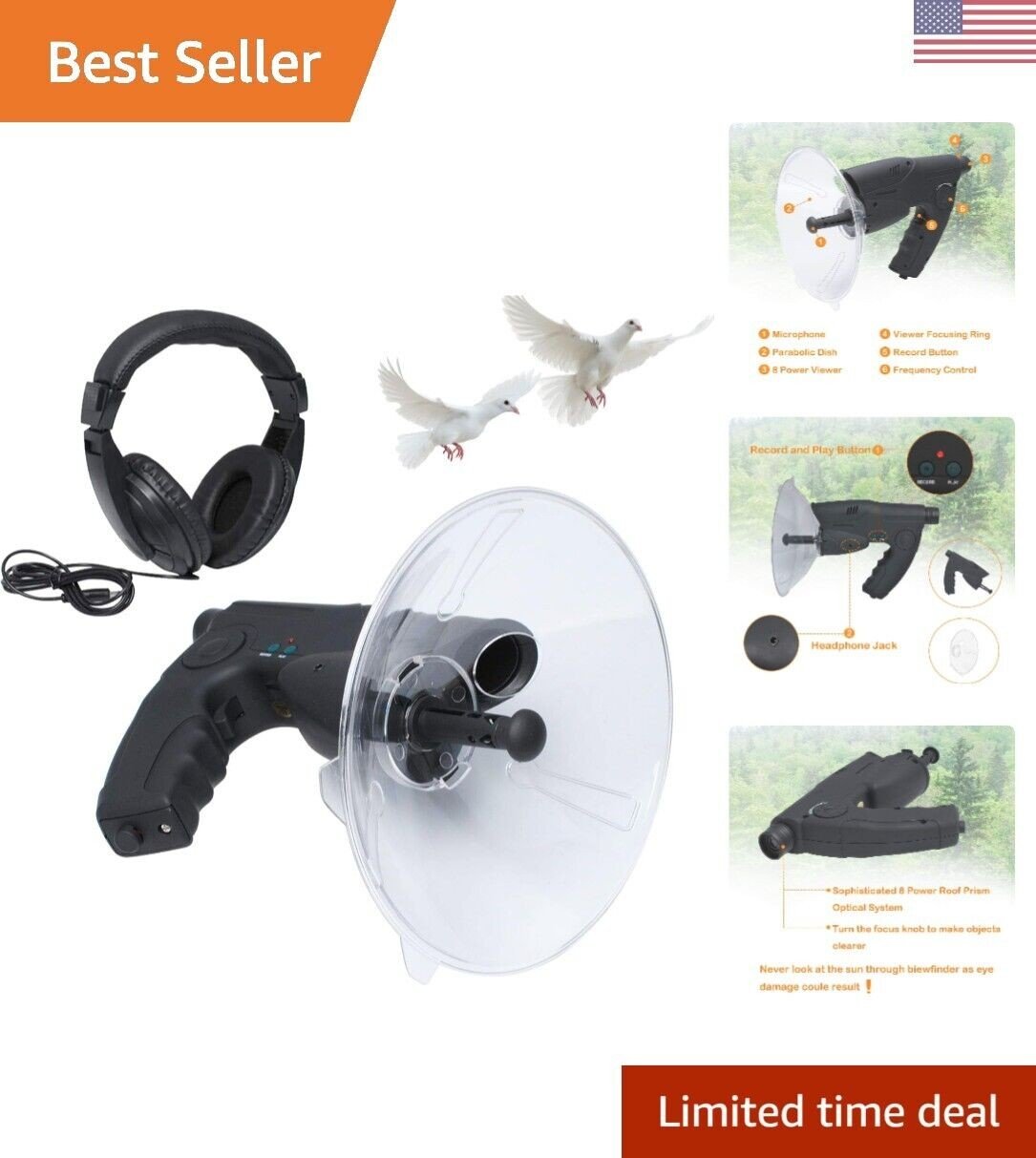Birdwatching Parabolic Microphone for Easy Listening
