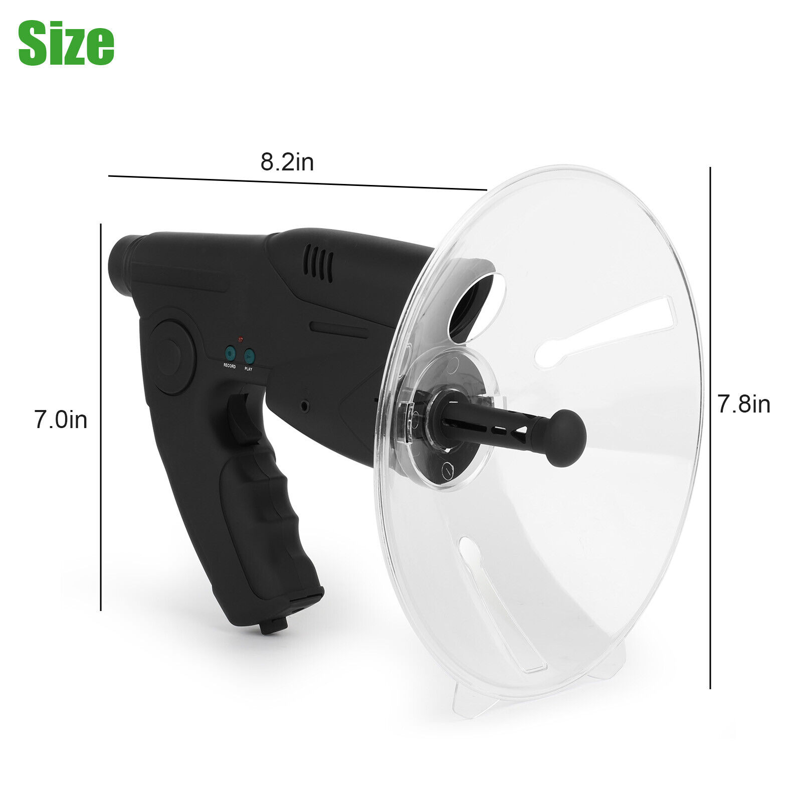 Parabolic Sonic Mic: 8X Ear Amplifier, 100M Range