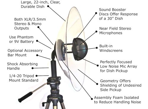 Parabolic Microphone Amplified for Superior Sound