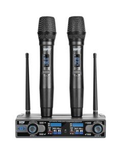 Dual Wireless Microphone Set for Home & Public Use