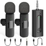 2 Pack Wireless Lavalier Microphones for Video Recording