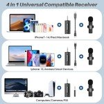 2 Pack Wireless Lavalier Microphones for Video Recording