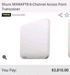 Shure MXWAPT8 8-Channel Microphone Transceiver