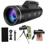 12x50 HD Monocular with Smartphone Adapter and Tripod