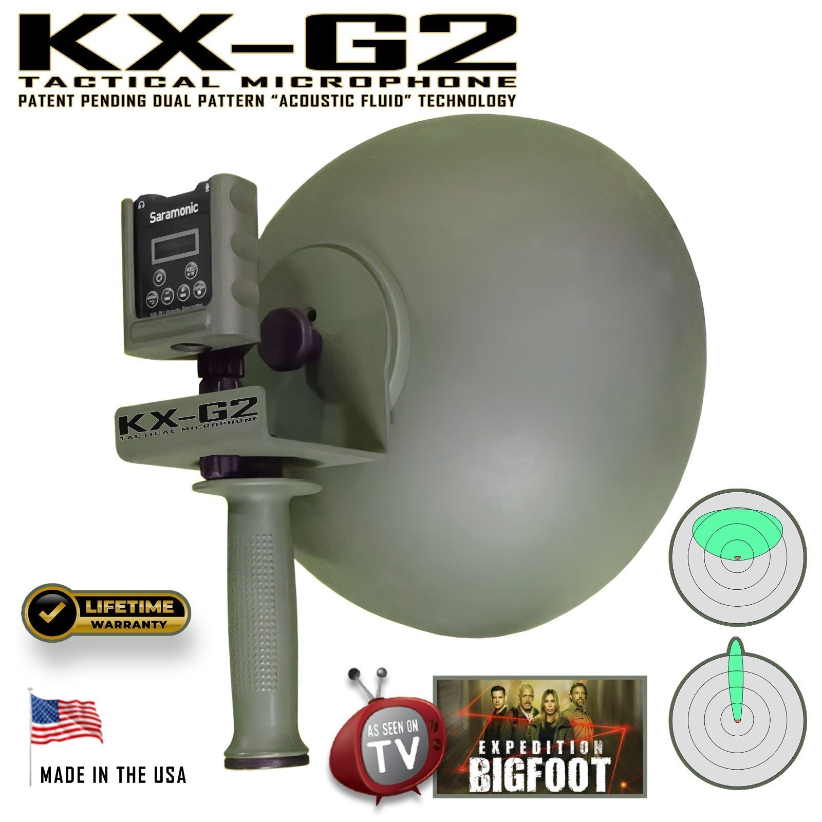 KXPD3 Pro Tactical Parabolic Microphone & Recorder