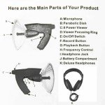 100m Parabolic Listening Device Microphone Amplifier