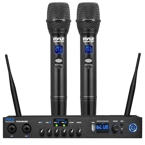 Pyle Wireless Microphone System with Bluetooth and Echo